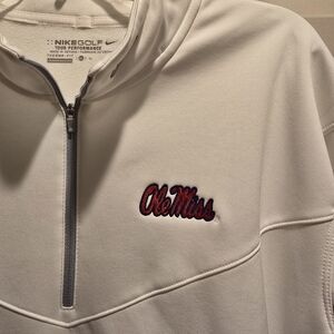 XL Ole Miss Nike Golf Therma-Fit 1/4 zip White Pullover